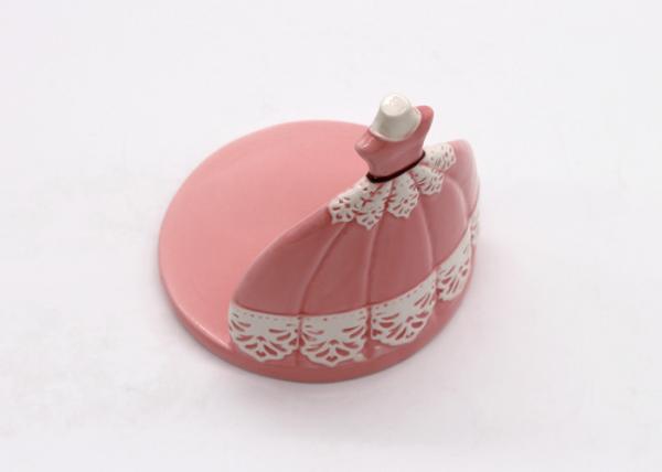 Handmade Ballet Dress Design Pink Napkin Holder , Earthenware Table Napkin