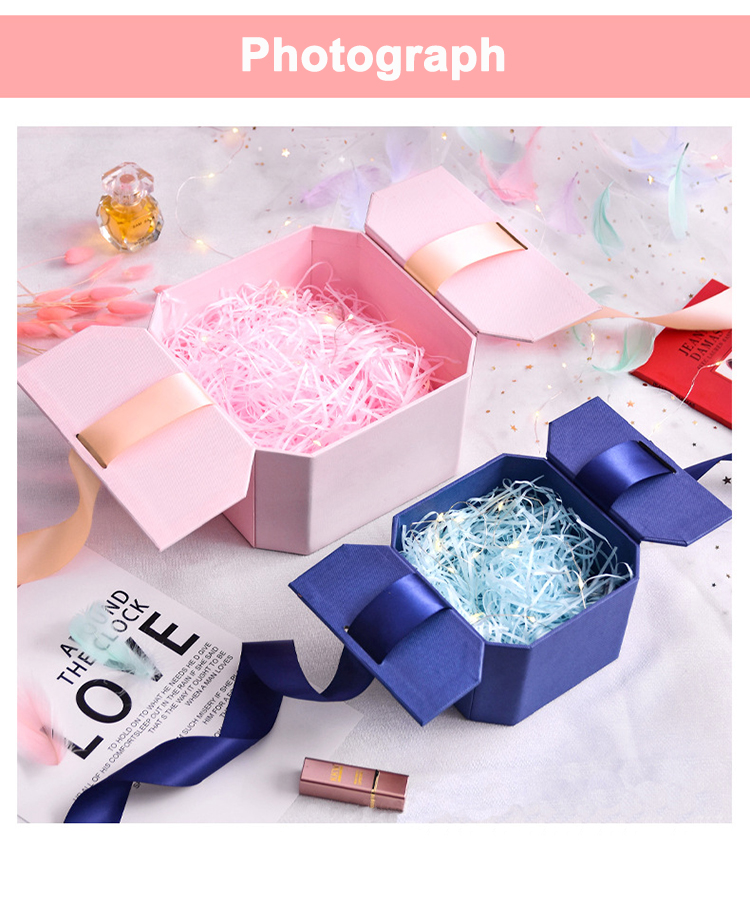 Custom Packaging Box Luxury Wedding Gift Box Cardboard Magnetic Gift Box With Ribbon