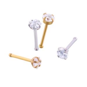 Wholesale USA hot selling white zircon gold plated nose ring nose stud body piercing jewelry from china suppliers