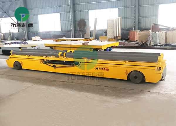 Large Platform Self Propelled Heavy Load Rail Transport Trailer With Steel Plate