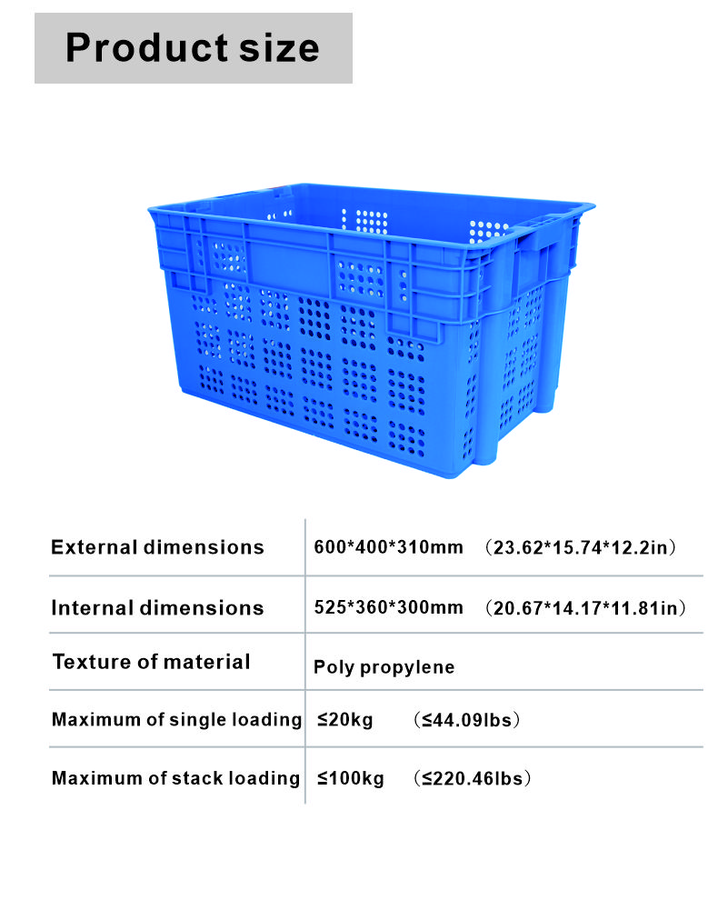Logo Customized Heavy Duty Plastic Milk Crates for Fish Storage Durable PP/PE Material