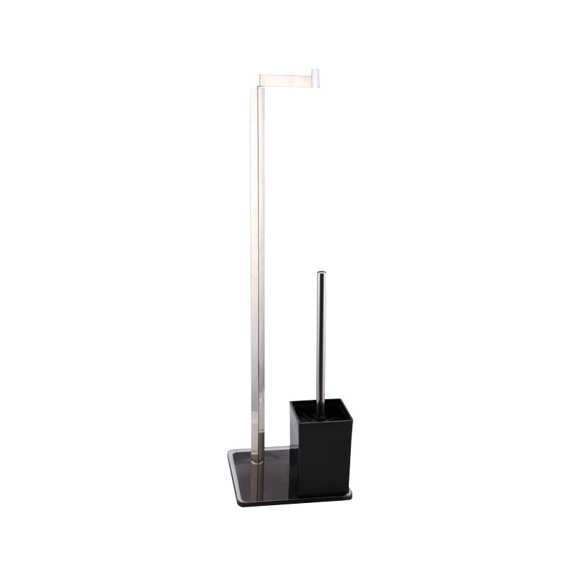 Multi - Function Hotel Stainless Steel Toilet Brush Holder Set Standing 401 Stainless Steel
