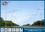 10m 15m Polygon Outdoor Street Light Pole Galvanization Steel Double Arms