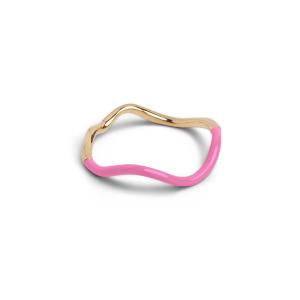 Wholesale 925 Sterling Silver 18k Gold Pink Enamel Band Rings For Women Girls from china suppliers