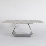 Black Finish Marble Pedestal Dining Table Rooms Rectangular Steel Table