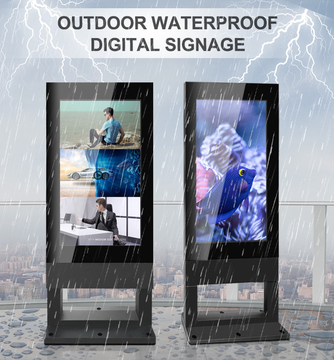 Touchscreen 55 Inch Outdoor Digital Signage Anti Glare For Interaction