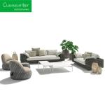 Modern Patio Furniture Aluminum Frame Garden Sofa Set for Outdoor Double Seating
