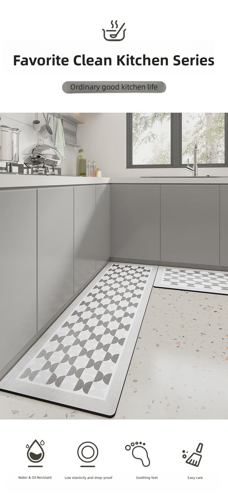 Non-Slip Kitchen Mat Cushioned and Washable Diatom Mat for Floor Comfort