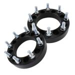 Set of 2 1.5" 8x6.5 Black Wheel Spacers | Black Fits Chevy Silverado 2500 Trucks