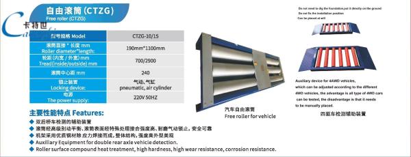 Vehicle inspection equipment CTZR Free roller Customizable Free-Roller for