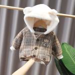 Embroidered 1.1M Childrens Winter Jackets Outdoor Coats Hooded Cotton