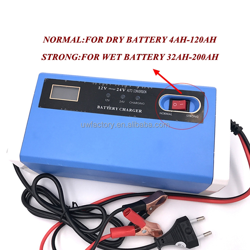 Connector Current Protection Full Automatic 12V/24V 10A 5A Car Battery Charger for Motorcycle Lead Acid Battery Output