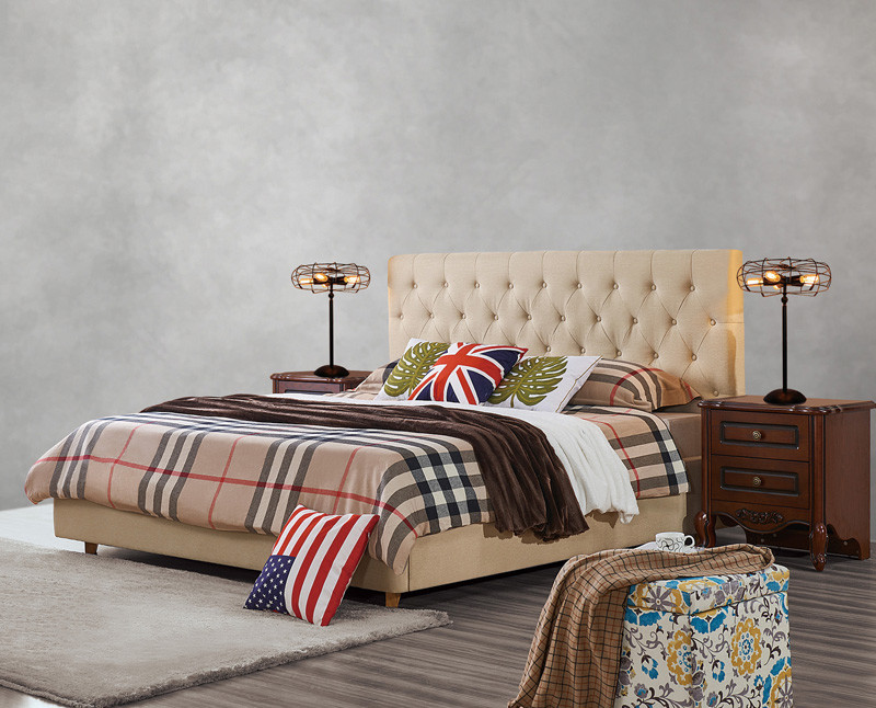 Good quality PU/ Imported Cow ISO9001 Leather Upholstered King Bed Frame Leisure Furniture for Hotel house Bedroom Suite