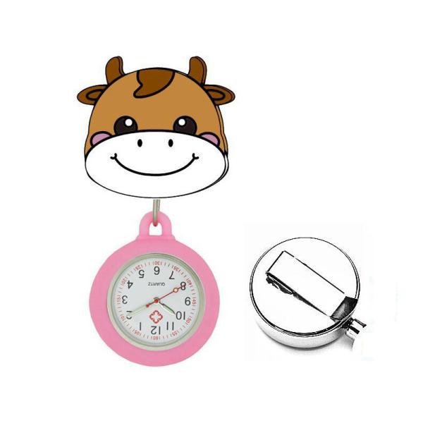 Silicone Nurse Watches Cute Rabbit FOB Pocket Nurse Watch Medical Stretchable