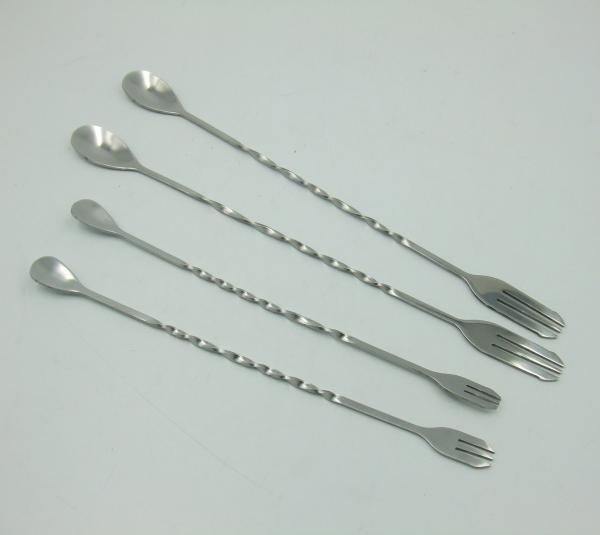 Stainless steel double stir bar Milk tea coffee spoon scoop cocktail bar section