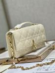 Branded Lady Dior Patent Clutch Small Pearl Black Flip Closure