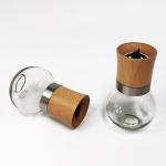 Food Grade Wooden 201g 124mm 170ml Rock Salt Grinder