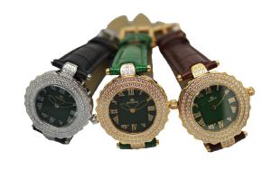 Wholesale Gold Jade Watch Genuine Leather Band For Women Water Resistant from china suppliers