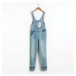 Custom Printed Slim Fit Girls Denim Clothes / Jeans Bib Pants OEM ODM