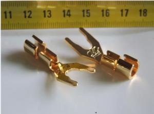 Wholesale 24K Y Spade Nakamichi Banana Plugs Connector For Speaker Cable Wire from china suppliers