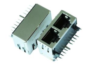 Wholesale 5-2301996-2 Dual Port 10/100 RJ45 Magnetics Angle Right Jack LPJ26404CNL from china suppliers
