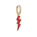 CZ Lightning Bolt Hoop Earrings OEM Classic Gold Plated Enamel Earring