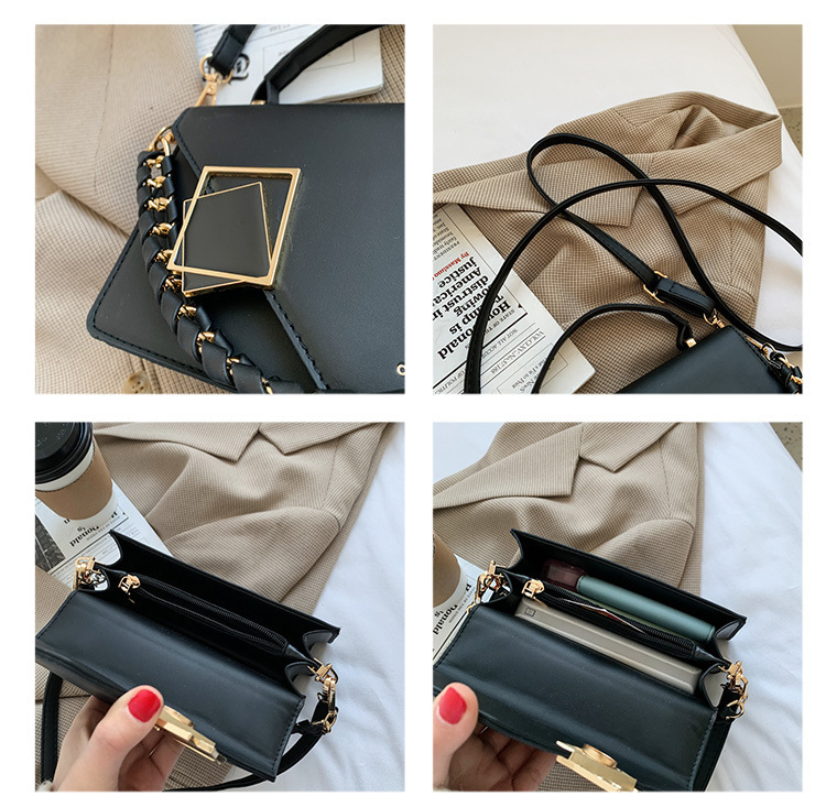 Women Casual Handbags PU Leather polyester Embroidered Design One-Shoulder Crossbody Bag