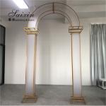 Event Decoration Curtain Backdrop Engagement White Membrane Gold Arch Door Frame