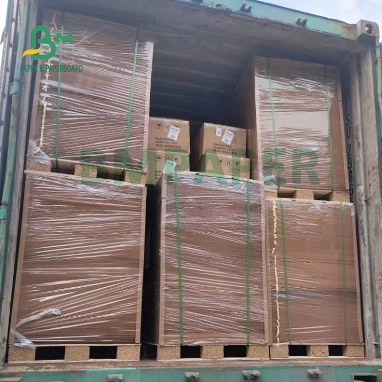 250gsm Brown Kraft Paper For Food Tray Good Folding Resistant 79 x 109cm