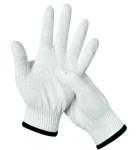 Natural White Knitted Cotton Gloves Anti Slip Cotton Safety Gloves