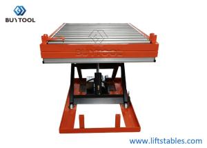 Wholesale 1000 Kg 2200 Lb Roller Lift Table Roller Conveyor Scissor Lift Table Hydraulic Steel from china suppliers