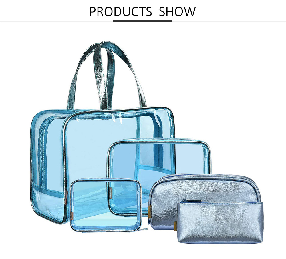 Girls Leather PVC Cosmetic Toiletry Bags For Vacation