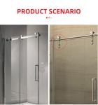 Chrome Plate Sliding Door System Hardware for Wooden Frameless Glass Shower