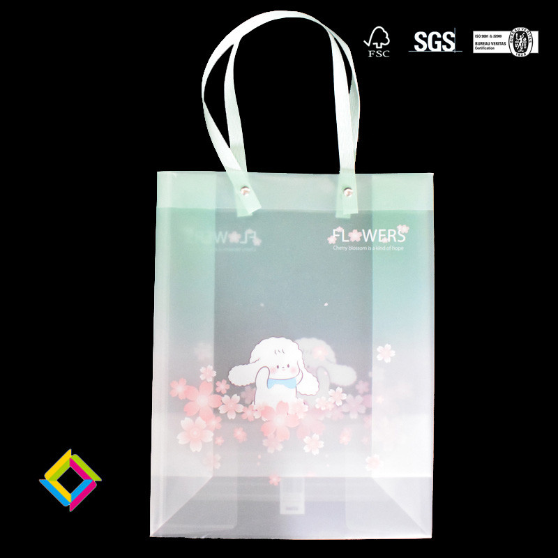 Custom Paper Bags Window Rose Bouquet Flower Hand Bags Gift Packaging With PVC Transparent Window