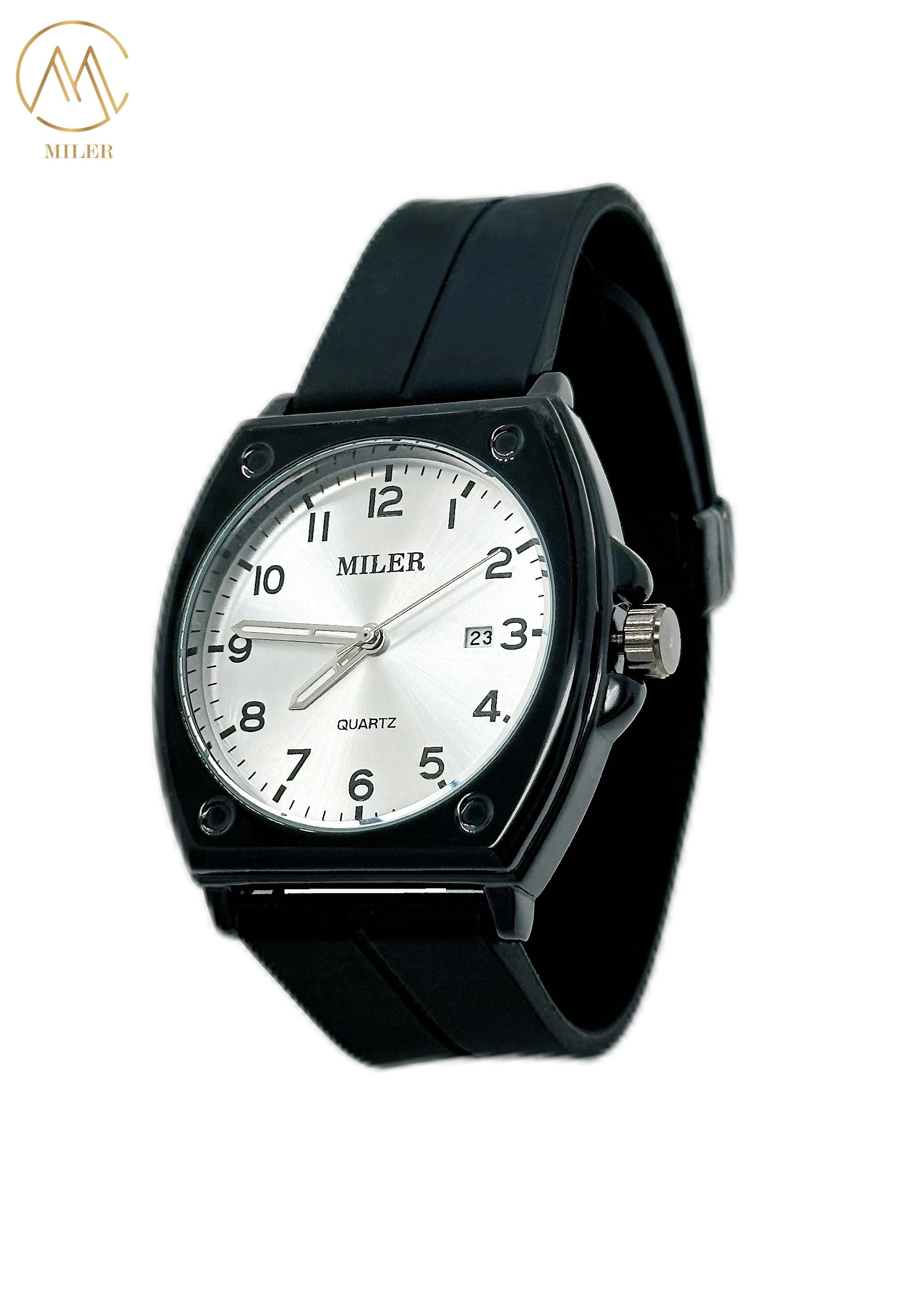 Hot Saling Simple Classic Casual Black Bezel Quartz Wristatch With Silicone Strap