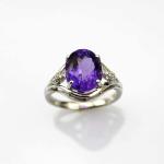 Women Jewelry 9mmx11mm Oval Blue Topaz Cubic Zirocnia Silver Ring(R273)