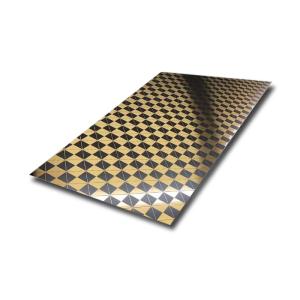 Wholesale 304 Etched Stainless Steel Sheet Founder Geometric Pattern for furniture surface from china suppliers