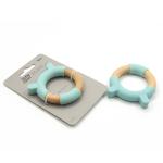Organic Beech Wooden OEM Silicone Baby Chew Toys FSC Certified