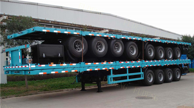45 Ft Flatbed Semi Trailer Container Transport With 12 Twist Locks