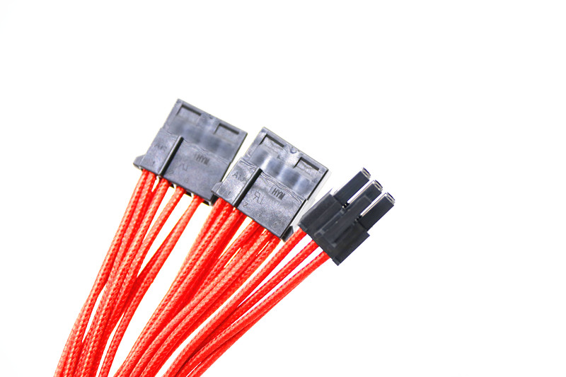 Modular Cable for Power Supply with Extra-Sleeved 24 PIN 8PIN 6PIN 640mm Length Red