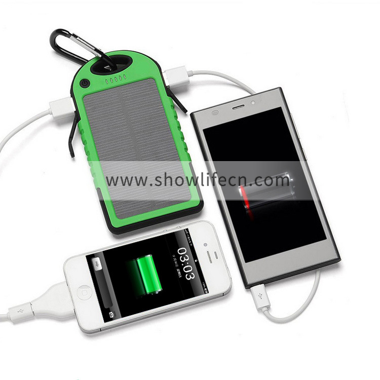 5V2.1A 4000mAh Carabiner Keychain Solar Power Banks