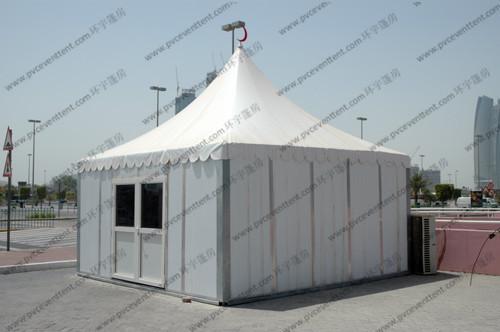 Temporary High Peak Tents Glass Door , Outdoor Hajj Tents As Catering / Stay