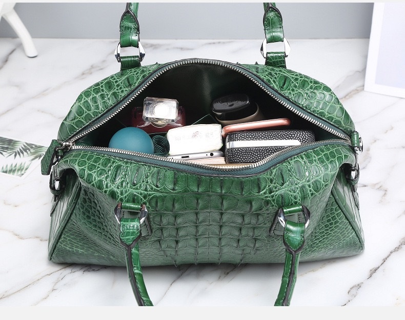 Genuine Crocodile Skin Lady Purse Authentic Real Alligator Leather Female Handbag Long Strap Women's Large Shoulder Bag