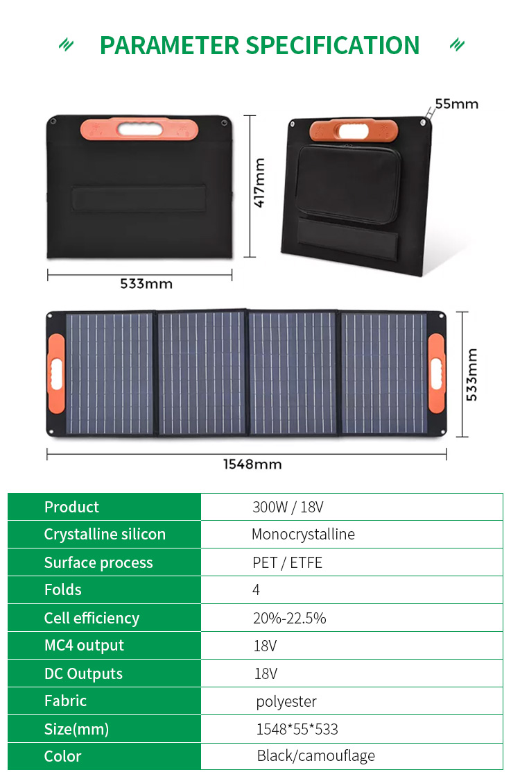A11 120W 18V Outdoor Solar Charger Portable Foldable Flexible