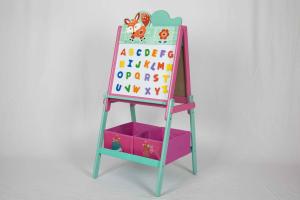 Wholesale Children Alphabet Wooden Double Sided Easel With Storage Bins from china suppliers