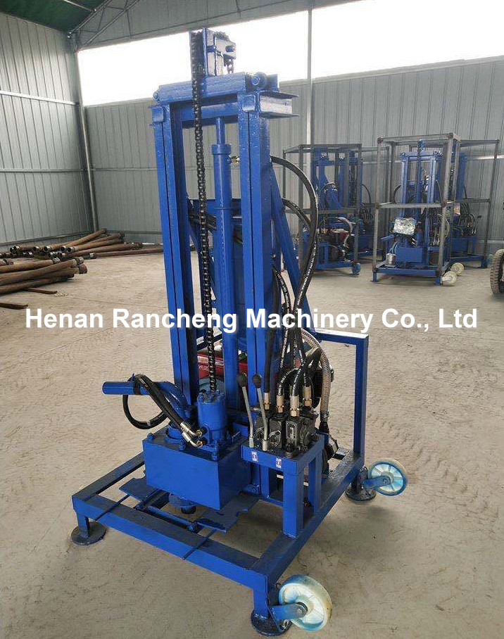 Two Wheels Portable Water Well Drilling Machine 8HP Power 100m Drilling Depth