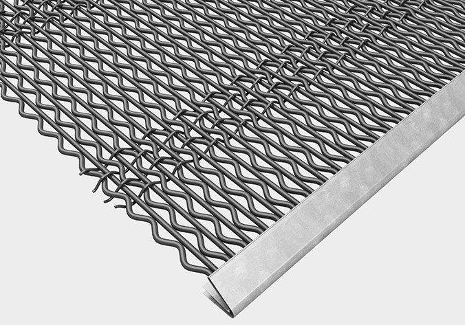 65mn Diamond Opening Self Cleaning Screen Mesh Anti Clogging With Steel Wire Bands