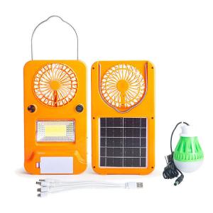 Wholesale 2400mah Solar Fan Integrated Solar Energy System With Bulbs Home Lighting Power Station from china suppliers