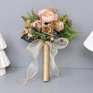 Wholesale High Quality Wholesale Wedding Bouquets Artificial Flowers Roses Brides Bridesmaids Hand Held Wedding Favors Valentines Day Gift from china suppliers
