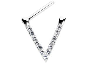 Wholesale OEM Triangle White Gold Septum Ring with 0.1ct 1.3mm Diamonds from china suppliers
